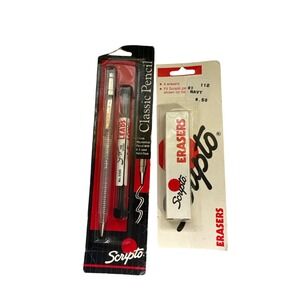 Vintage Scripto Classic‎ Pencil E430 Mechanical Pencil with Leads and Erasers